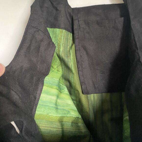 OOAK Hand Embroidered Linen Tote Bag 18x16” Floral Summery Boho Signed - Picture 9 of 9